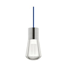 Load image into Gallery viewer, Alva 3-Light LED Pendant Light in Blue/Satin Nickel.