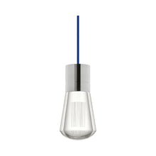 Load image into Gallery viewer, Alva LED Pendant Light in Blue/Satin Nickel.