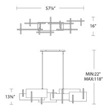 Load image into Gallery viewer, Amari Linear LED Pendant Light - line drawing.