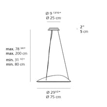 Load image into Gallery viewer, Ameluna Suspension Light - line drawing.