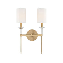 Load image into Gallery viewer, Amherst Wall Light in 2-Light/Aged Brass.