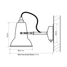 Load image into Gallery viewer, Original 1227 Wall Light - line drawing.