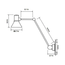 Load image into Gallery viewer, Type 80 W3 Wall Light - line drawing.