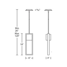 Load image into Gallery viewer, Archetype Outdoor LED Pendant Light - line drawing.