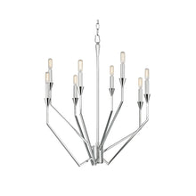 Load image into Gallery viewer, Archie Chandelier in 8-Light/Polished Nickel.