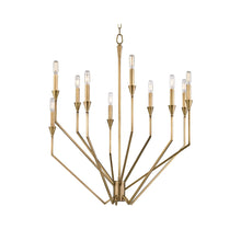 Load image into Gallery viewer, Archie Chandelier in 10-Light/Aged Brass.