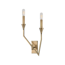 Load image into Gallery viewer, Archie Wall Light in Aged Brass.
