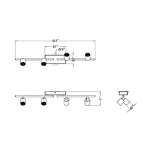 Load image into Gallery viewer, Cayman LED Adjustable Ceiling Light - line drawing.