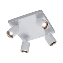 Load image into Gallery viewer, Cayman Square LED Semi 4-Light Ceiling Light in White.