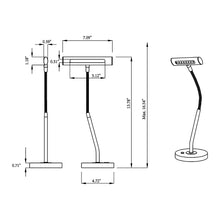 Load image into Gallery viewer, Curtis LED Desk Lamp - line drawing.