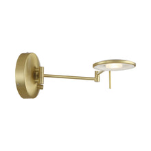 Load image into Gallery viewer, Dessau Turbo LED Wall Light in Satin Brass.