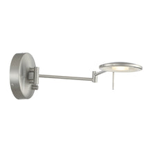 Load image into Gallery viewer, Dessau Turbo LED Wall Light in Satin Nickel.