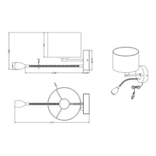 Load image into Gallery viewer, Grannus Wall Light - line drawing.