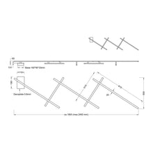 Load image into Gallery viewer, Highway Multiline LED Semi Flush Mount Ceiling Light - line drawing.