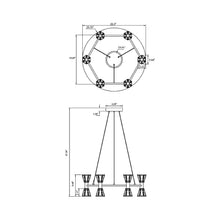 Load image into Gallery viewer, Houston LED Chandelier - line drawing.
