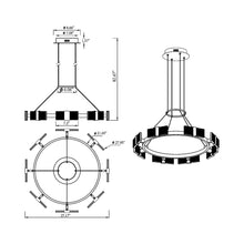 Load image into Gallery viewer, Krone LED Chandelier - line drawing.