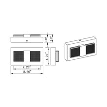Load image into Gallery viewer, Krone LED Wall Light - line drawing.