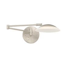 Load image into Gallery viewer, Meran Turbo LED Wall Light in Satin Nickel.