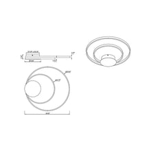 Load image into Gallery viewer, Sedona LED Semi Flush Mount Ceiling Light - line drawing.