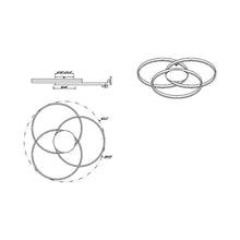 Load image into Gallery viewer, Sedona LED Semi Flush Mount Ceiling Light - line drawing.