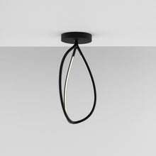 Load image into Gallery viewer, Arrival LED Semi Flush Mount Ceiling Light in Black (Small).