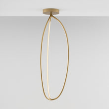 Load image into Gallery viewer, Arrival LED Semi Flush Mount Ceiling Light in Brass (Large).