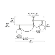 Load image into Gallery viewer, NH S3 LED Suspension Light - line drawing.