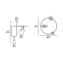 Load image into Gallery viewer, NH S4 Circular LED Suspension Light - line drawing.