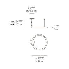 Load image into Gallery viewer, Ripple LED Pendant Light - line drawing.