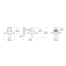 Load image into Gallery viewer, Ash Outdoor LED Wall Light - line drawing.