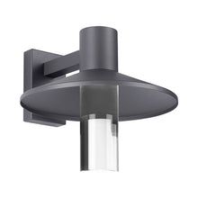 Load image into Gallery viewer, Ash Cylinder Outdoor LED Wall Light in 16-Inch / Charcoal/High Output / 2700K/None.