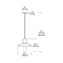 Load image into Gallery viewer, Ash Outdoor LED Pendant Light with Clear Cylinder - line drawing.
