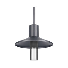 Load image into Gallery viewer, Ash Outdoor LED Pendant Light with Clear Cylinder in Black.