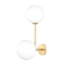 Load image into Gallery viewer, Ashleigh LED Wall Light in Aged Brass.