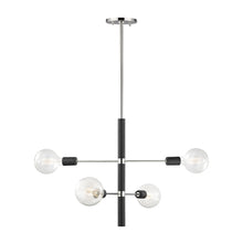 Load image into Gallery viewer, Astrid Chandelier in Polished Nickel / Black/4-Light.