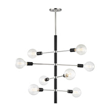 Load image into Gallery viewer, Astrid Chandelier in Polished Nickel / Black/8-Light.