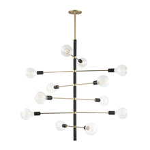 Load image into Gallery viewer, Astrid Chandelier in Aged Brass / Black/12-Light.