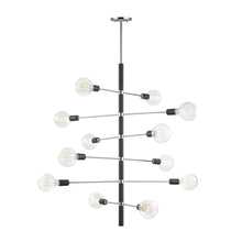 Load image into Gallery viewer, Astrid Chandelier in Polished Nickel / Black/12-Light.