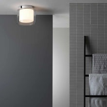 Load image into Gallery viewer, Arezzo Flush Mount Ceiling Light in bathroom.
