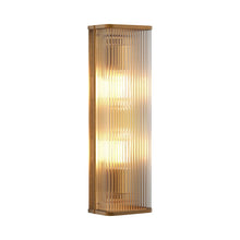 Load image into Gallery viewer, Avignon Square Wall Light in Antique Brass (2-Light).