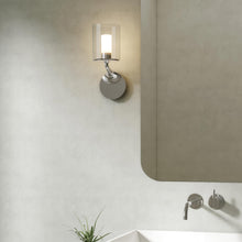 Load image into Gallery viewer, Elena Wall Light in bathroom.