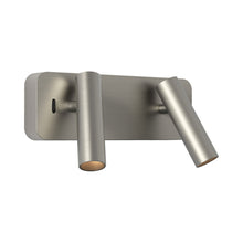 Load image into Gallery viewer, Enna Twin LED Wall Light in Matt Nickel.