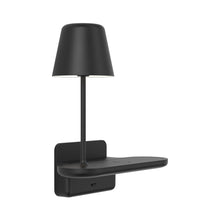 Load image into Gallery viewer, Ito LED Wall Light With Charging Shelf in Matt Black.