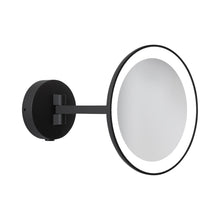 Load image into Gallery viewer, Mascali Round LED Magnifying Mirror in Matt Black.