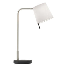 Load image into Gallery viewer, Mitsu LED Table Lamp in Matt Nickel/White.