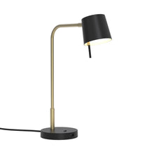 Load image into Gallery viewer, Miura LED Desk Lamp in Matt Gold/Matt Black.