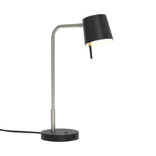 Load image into Gallery viewer, Miura LED Desk Lamp in Matt Nickel/Matt Black.