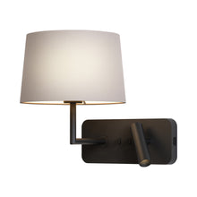 Load image into Gallery viewer, Side by Side Reading Wall Light in Matt Black/Plutty (With USB).