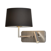 Load image into Gallery viewer, Side by Side Reading Wall Light in Matt Nickel/Black (With USB).