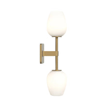 Load image into Gallery viewer, Tacoma Twin LED Wall Light in Antique Brass/Tulip Glass.